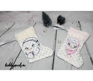 Stickserie - Herr & Frau Schneemann Line Art